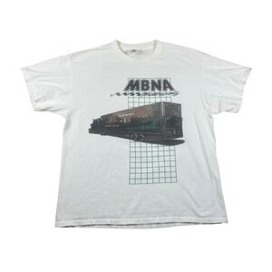 Vintage 1999 MBNA Motorsports Racing T-Shirt Delta Pro Weight White XL NASCAR